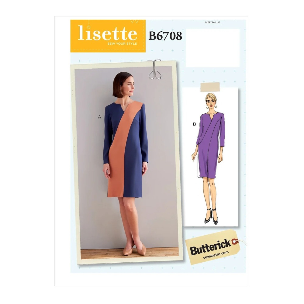 Butterick B6708 Misses Dress Size 14-22 Modern Fitted Style